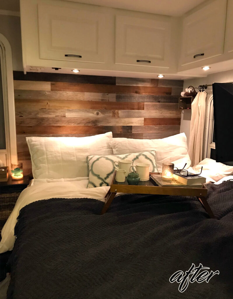 rv bedroom renovation after picture